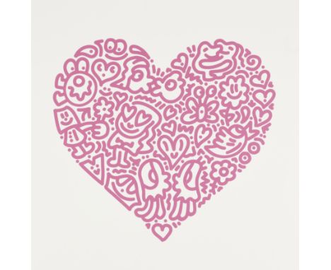 Mr Doodle, British b.1994-   Pop Heart, Jellyfish Passion, 2021;  screenprint in colour on Somerset wove, signed, dated and n