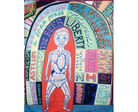 Grayson Perry CBE RA, British b.1960- A British Citizen, 2023;  comfort blanket in colours, produced with the National Galler