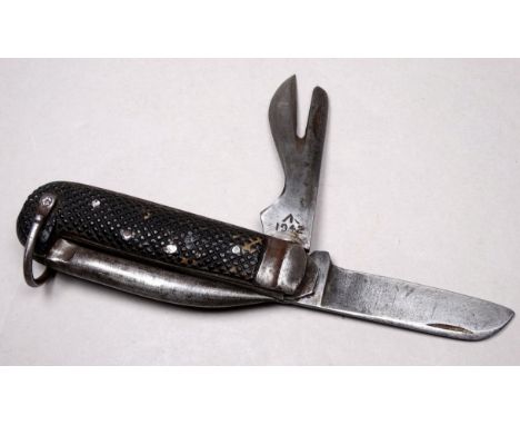 An original WWII folding jack knife - issued Thomas Turner &amp; Co. of Sheffield folding, dated 1942 and stamped with broad 