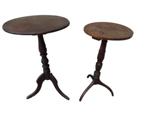 A 19th century mahogany wine table - the associated circular top on turned supports and downswept legs, diameter 34cm, height