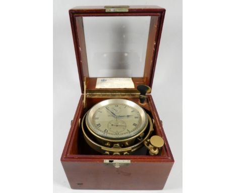An early 20th century mahogany cased marine chronometer by Thomas Mercer, St Albans - retailed by J.C. Krohn &amp; Son,&nbsp;