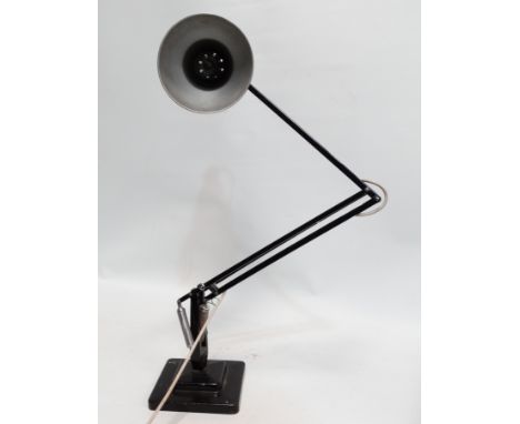 A Herbert Terry Anglepoise desk lamp - black finish on a stepped square base. 