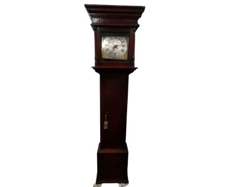 A Mark Metcalfe, Askrigg late 18th century oak longcase clock - the silvered chapter ring set out in Roman numerals with a da