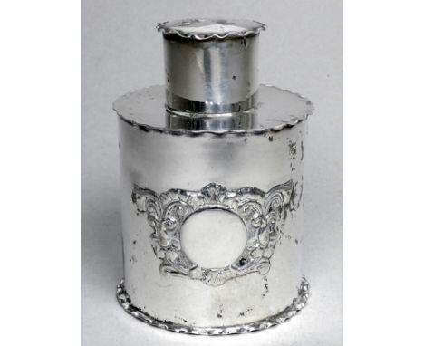 A silver cylindrical tea caddy - London 1904, Josiah Williams &amp; Co (George Maudsley Jackson &amp; David Landsborough Full