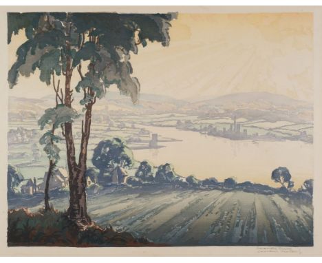 Morton (Cavendish, 1911-2015, &amp; Concord Morton, 1911-1979). The Medina Valley, Isle of Wight, circa 1930s, colour woodcut