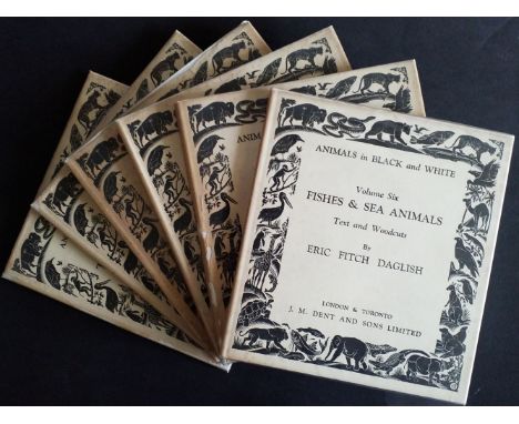 Fitch Daglish (Eric [illustrator]). Animals in Black and White, 6 volumes, all 1st editions except volume 1 which is reprinte