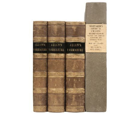 Allen (Thomas). A New and Complete History of the County of York, 3 volumes, 1828-31, steel-engraved frontispieces to volumes