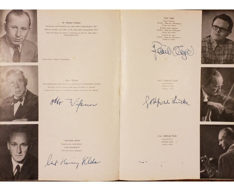 Georg Niehrenheim Hofbuchhandlung Bayreuth, publisher. Das Bayreuther Festspielbuch 1952, includes numerous autographs of the