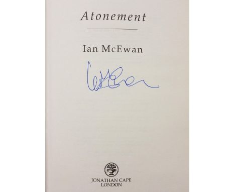 McEwan (Ian). Atonement, 1st edition, London: Jonathan Cape, 2001, signed by the author to the title page, original cloth in 