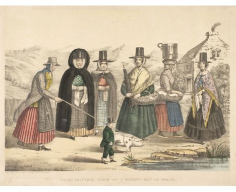 Welsh Costume. Rock &amp; Co. (publishers), Welsh Costumes, 1853, twelve uncoloured engravings, slight spotting, publisher's 