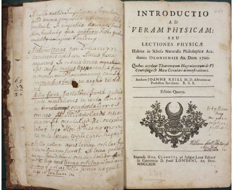 Keill (John). Introduction Ad Veram Physicam: Seu Lectiones Physicae Habitae in Schola Naturalis Pholosophiae Academiae Oxoni