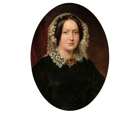 English School. A pair of oval portraits of Samuel Briggs (1804-1879) &amp; Elizabeth Briggs née Barwell (1802-1881), each oi