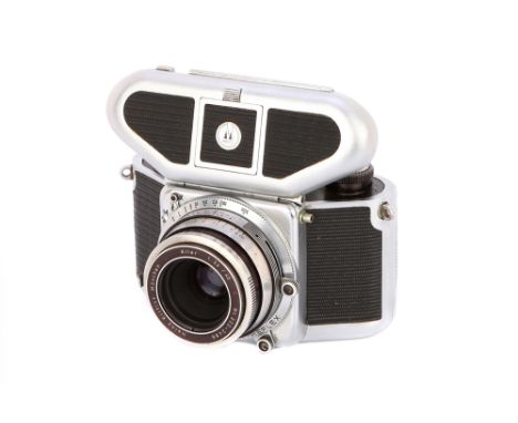 1953-58, chrome, serial no. 1993, with Heinz Kilfitt Kilar C f/3.5 40mm lens, serial no. 222-2486, body, VG, shutter working,