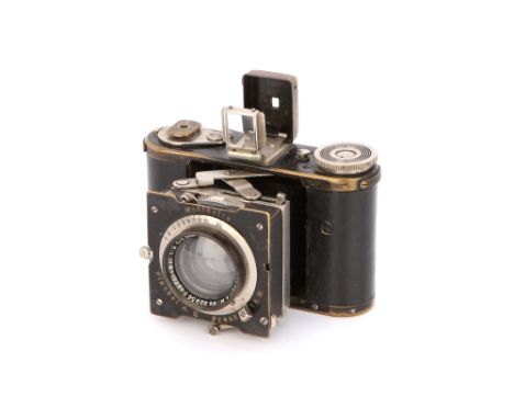 1931, black, with Plaubel Supracomar f/2 45mm lens, serial no. 92956, body, G, shutter working, lens, VG, some very light int