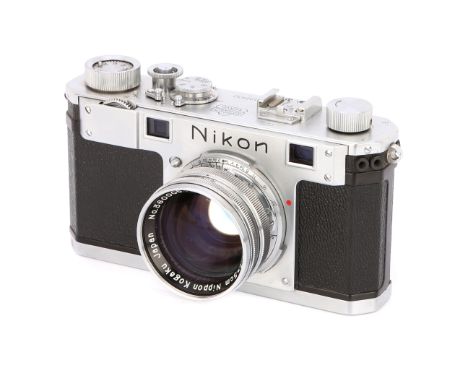 1951-54, chrome, serial no. 6122432, with Nikkor-S.C. f/1.4 50mm lens, chrome, serial no. 360005, body, VG-E, shutter working