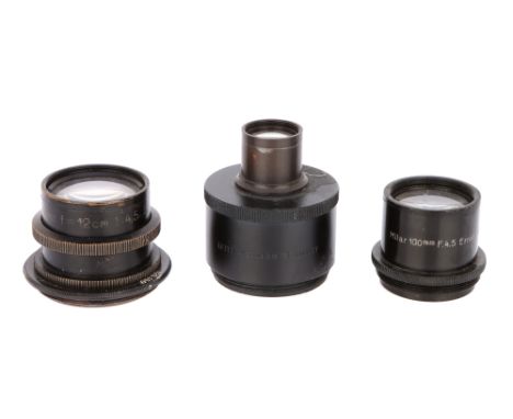 black, together with a Summar f/4.5 120mm lens, black, together with another MILKAR tube (3)