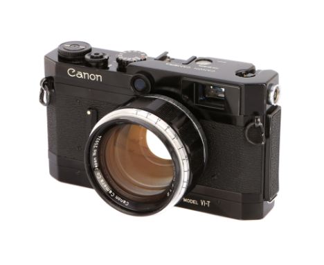 1958-60, black, serial no. 601970, with Canon f/1.2 50mm lens, chrome, serial no. 25924, body, VG, shutter working, lens, G-V