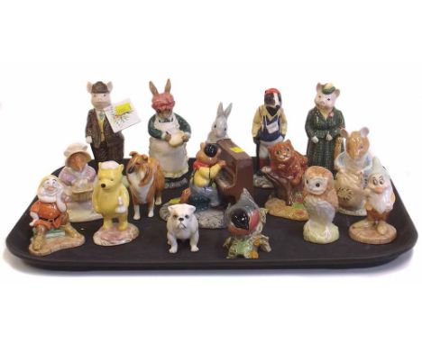 Royal Doulton and Beswick collectables to include four country folk, two Winnie the Pooh figures, two Brambley hedge figures,