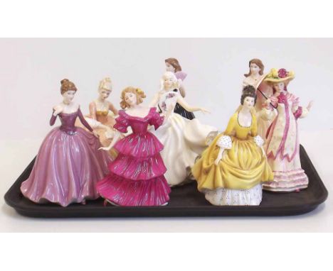 4 Royal Doulton figures 'Reverie', 'Jennifer', Coralie, 'Springtime' x 3 Leonardo figures Condition report: see terms and con
