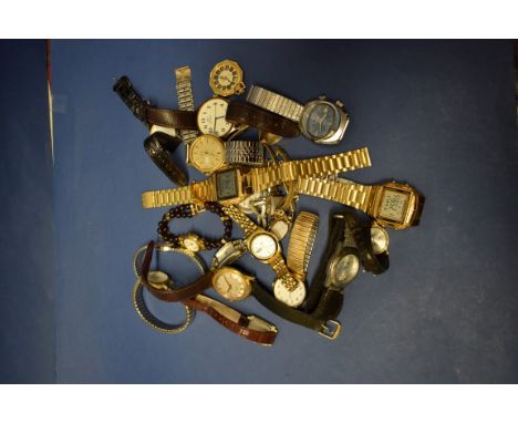 A quantity of modern wristwatches;&nbsp;to include a Timex nurses lapel watch. 
