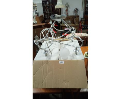 SATIN PEWTER FINISH CENTRE LIGHT FITTING ( CAST £40 )