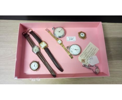 BOX CONTAINING , LADIES OMEGA WATCH , ROTARY WATCH , UNITAS VINTAGE WATCH , 1 WARNER BROS. WATCH , 2 OTHER WATCHES WITHOUT ST