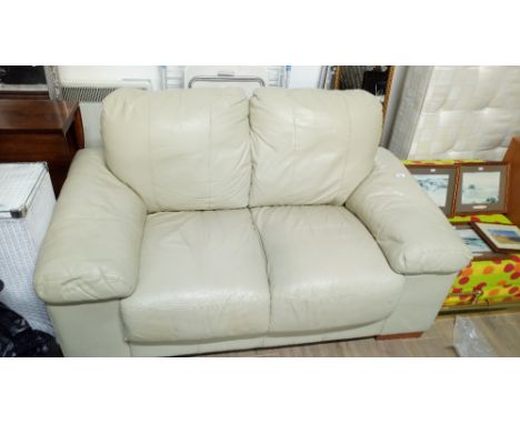 CREAM LEATHER SOFA