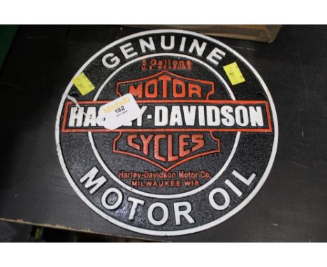 Cast metal sign Harley Davidson Genuine Motor Oil