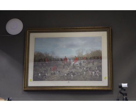 Gilt frame and mounted hunting print