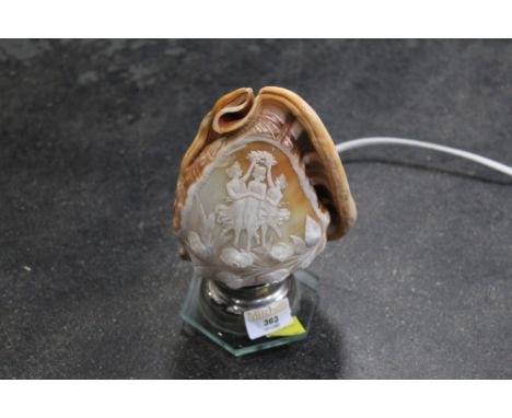 Carved shell lamp 