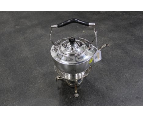 Silver plated spirit kettle and stand