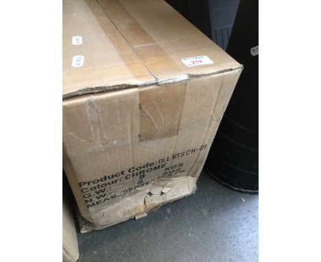 A box containing chrome light fittings ( 50 pieces total ) 