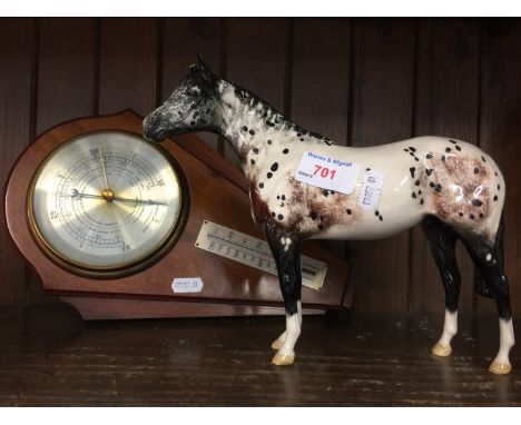 Barometer and Royal Doulton horse (slight damage to ear) 