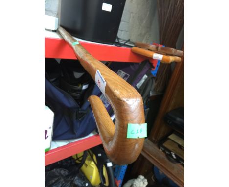 A long wooden walking stick 