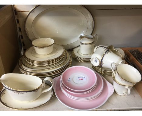 Five Shelley plates and a part Minton dinner service