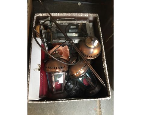 Box of tea light holders etc 
