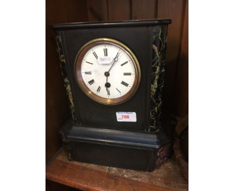 Black slate mantle clock 