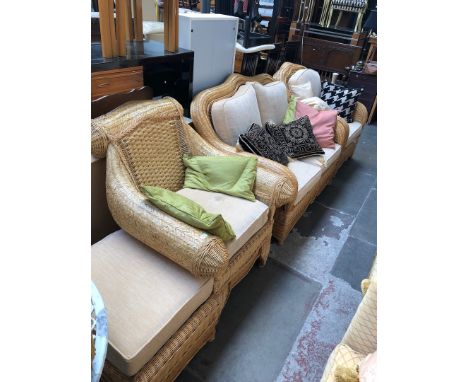A 4 piece woven conservatory including pouffe 
