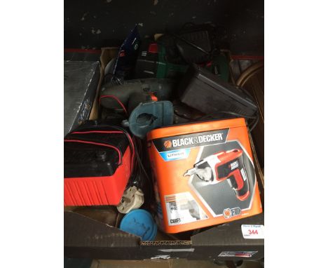 Box of power tools, etc 
