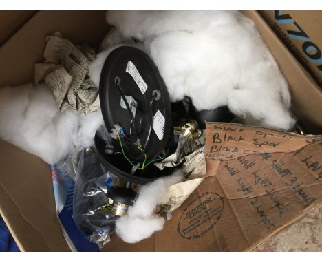 A box of misc light fittings 