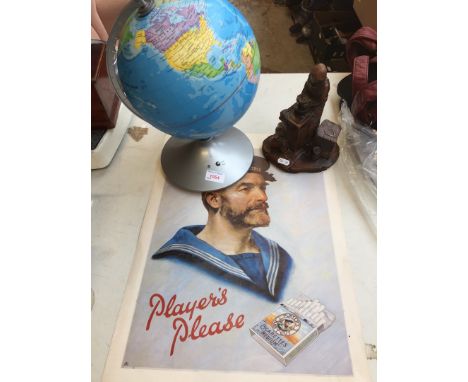 Composite figure, globe and Players cigarettes poster 