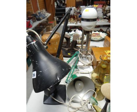 A vintage black anglepoise lamp by Horstman &amp; another ETC Condition Report: please request*  *Condition is not stated in 