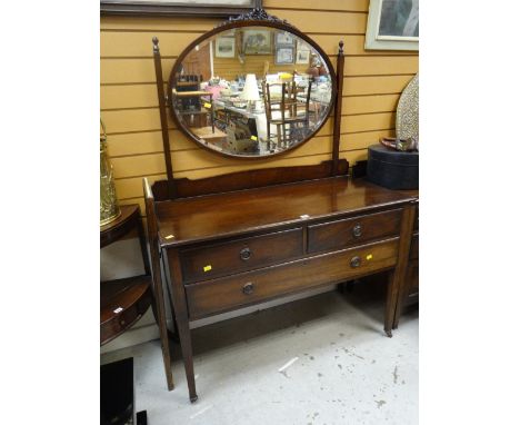 A vintage mahogany wash-stand &amp; matching dressing table with oval mirror Condition Report: please request*  *Condition is