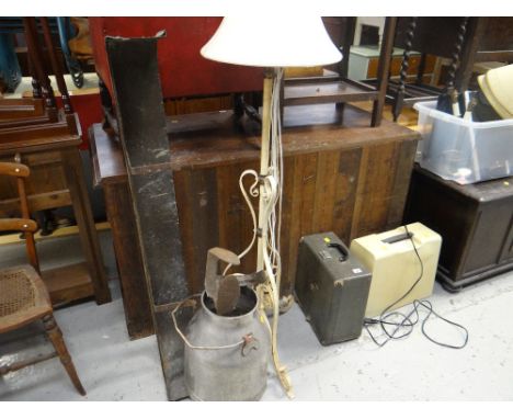 A standard lamp, milk churn, tub of household items including lighting ETC Condition Report: please request*  *Condition is n