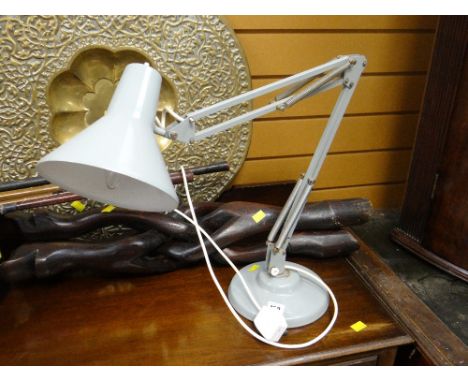 A retro battleship-grey angle-poise lamp Condition Report: please request*  *Condition is not stated in this type of auction 