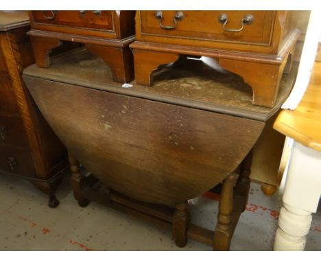 A vintage barley-twist gate leg table Condition Report: please request*  *Condition is not stated in this type of auction wit