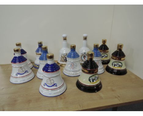 Twelve Wade Bell's Whisky Bell's, 1986 Royal Wedding &amp; Queen's 60th Birthday, 1988 Birth of Princess Beatrice x3, Christm