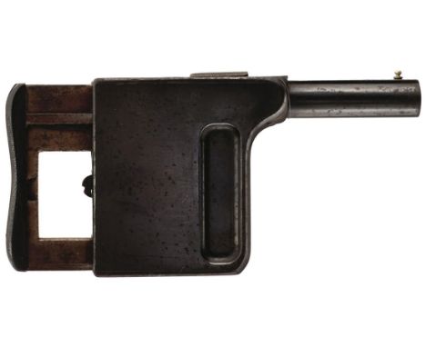 A SCARCE OBSOLETE CALIBRE 8MM GAULOIS SQUEEZER OR PALM PISTOL, 1.75inch sighted barrel stamped with the manufacturer's detail