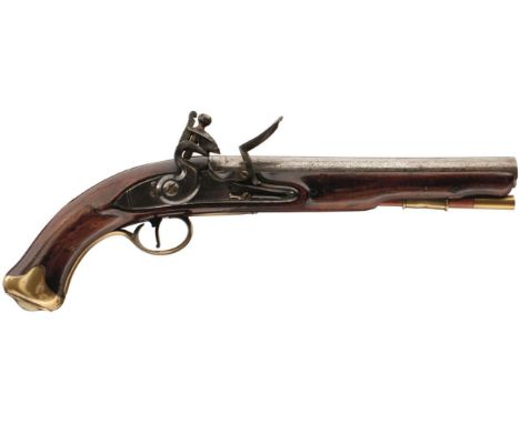 A BRACE OF .650 CALIBRE FLINTLOCK VOLUNTEER LIGHT DRAGOON SERVICE PISTOLS BY EGG, 9inch barrels marked D EGG LONDON, stepped 