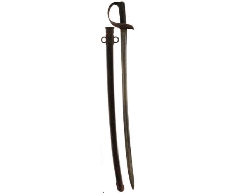 AN 1885 PATTERN CAVALRY TROOPER'S SWORD, 87.5cm blade with various Ordnance marks, regulation pierced steel guard, two-piece 
